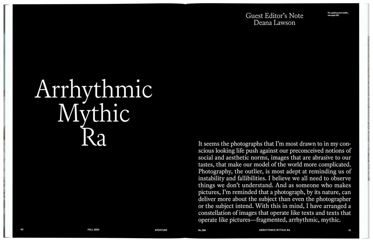 Aperture No.256 - Fall 2024 Arrhythmic Mythic Ra