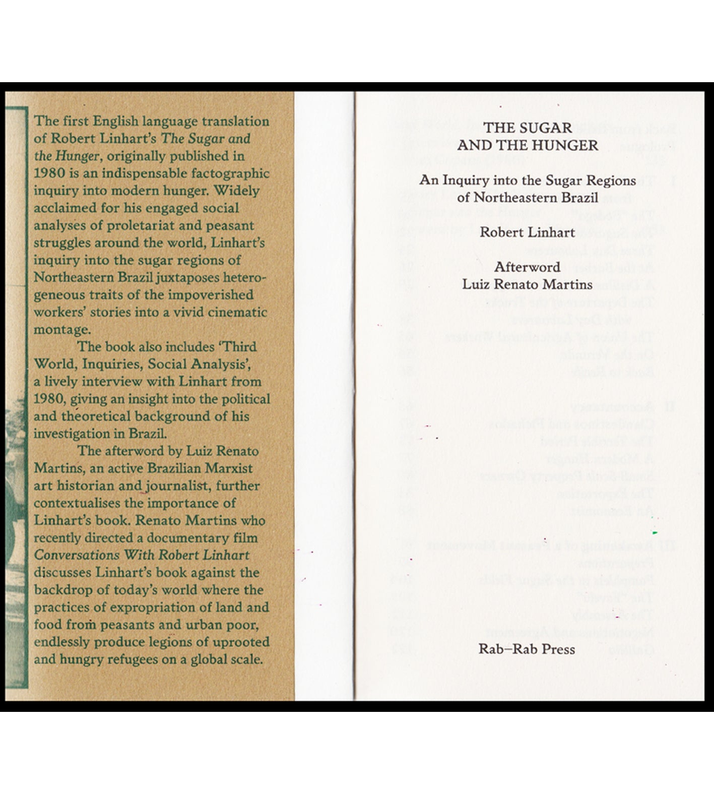 Robert Linhart: The Sugar and the Hunger