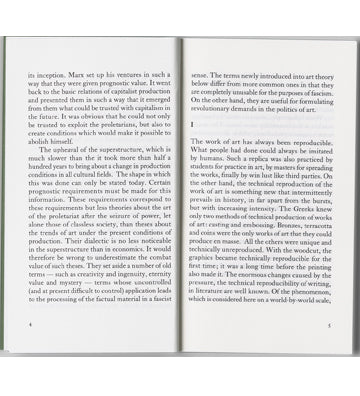 Walter Benjamin: The Artwork in the Age of its Technical Reproducibility (second edition)