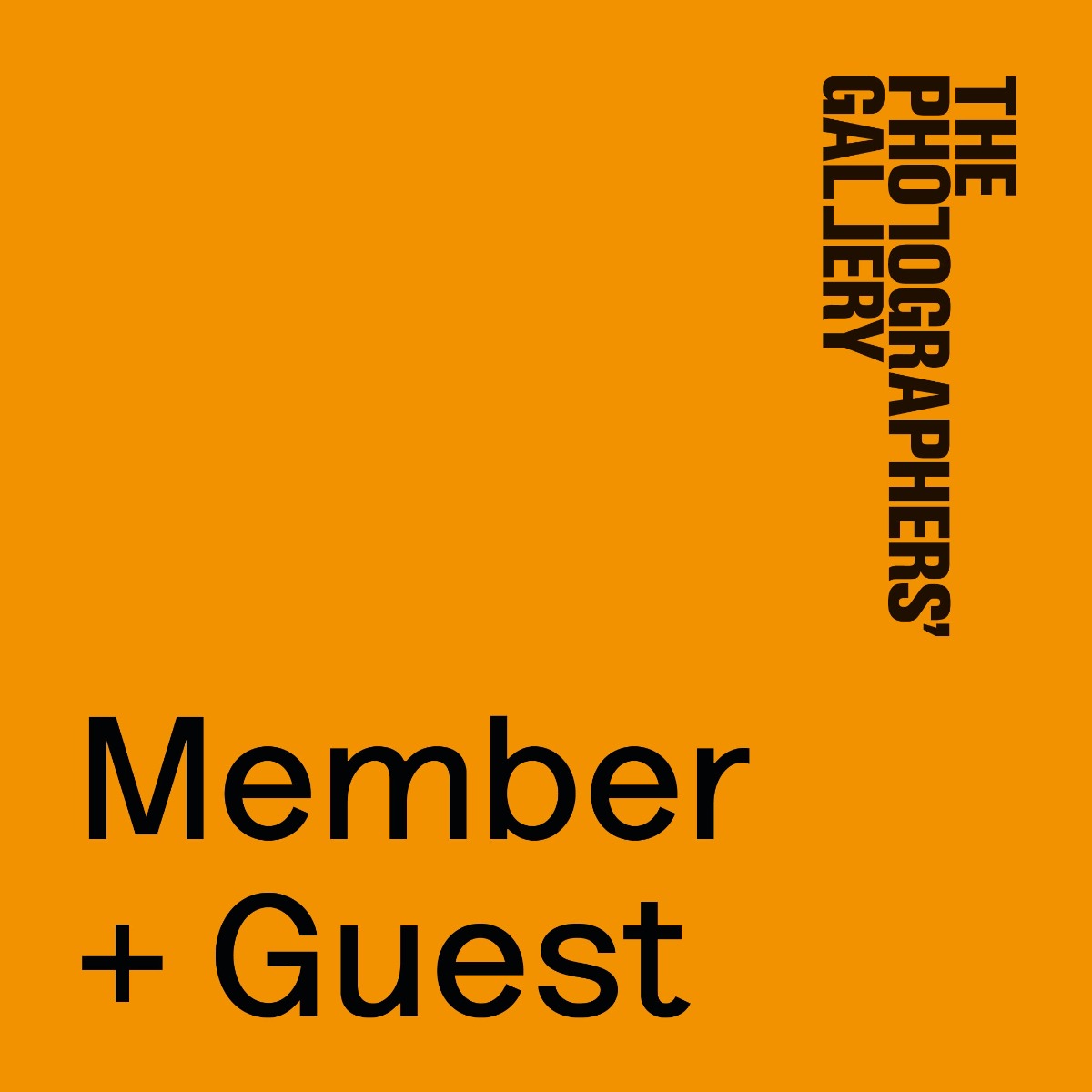 Orange background with the words Member Plus Guest on 