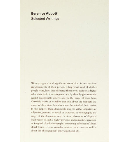 Berenice Abbott: Selected Writings